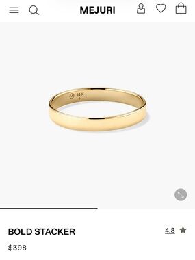 Mejuri 14k Yellow Gold Bold Stacker Ring. Size 8